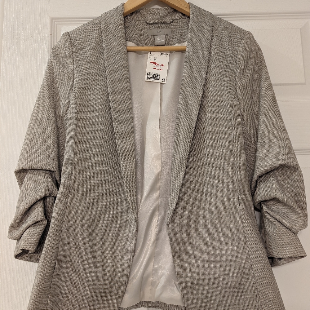 NWT H&M Shawl-collar Light Beige Jacket, Size XS